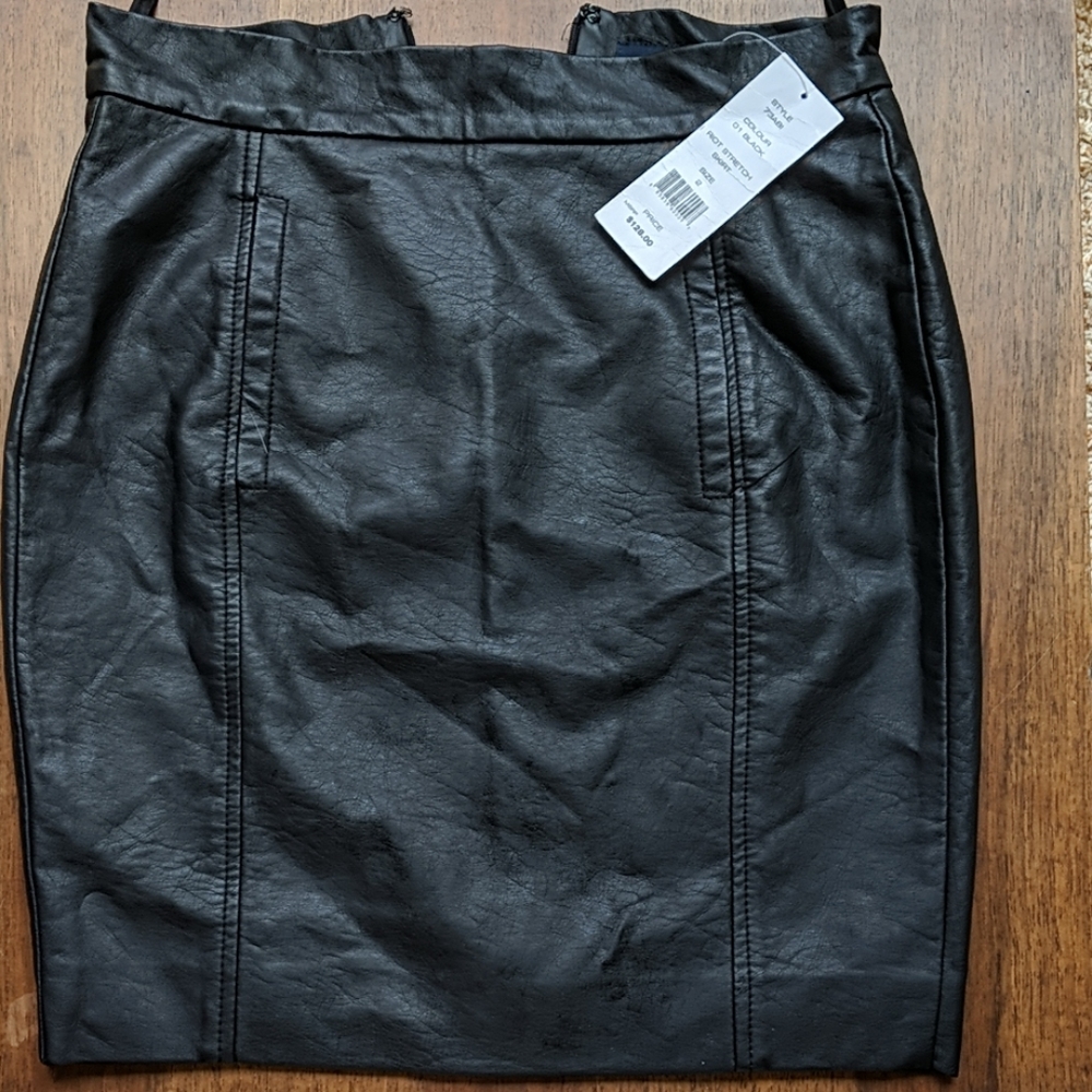 Black leather skirt
